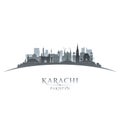 Karachi Pakistan city skyline silhouette white background