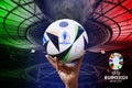 Karachi, Pakistan. 27 November. UEFA Euro Cup 2024 Soccer ball football Isolated background. Royalty Free Stock Photo