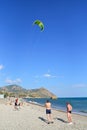 The man in the wetsuit will start on the kite. Crimea