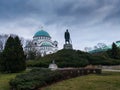 Karadjordje Monument and the Church of Saint Sava in Belgrade, Serbia Royalty Free Stock Photo