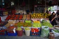 Turkish street market stand with fresh vegetables and fruits Royalty Free Stock Photo