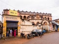 An old grand vintage mansion on the streets of the town of Karaikudi in Chettinadu