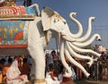 Karakbel, Madhya Pradesh/India : November 19, 2019 - Artificial Elephant made by rubber or Plastic for Gajrath Mahotsav