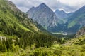 Karakol valley in Terskey Ala-Too mountain range in Kyrgyzst Royalty Free Stock Photo