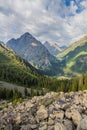 Karakol valley in Terskey Ala-Too mountain range in Kyrgyzst Royalty Free Stock Photo