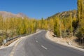 Karakoram highway in autumn season, Hunza valley, Gilgit Baltistan, Pakistan Royalty Free Stock Photo