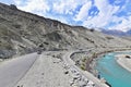 Karakoram Highway and Ghizer Valley in Gilgit-Baltistan, Northern Pakistan Royalty Free Stock Photo