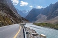 Karakoram Highway Running along the Hunza River