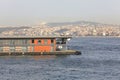 Karakoy pier in the Golden Horn as seen from Galata Bridge. Istanbul, Turkey