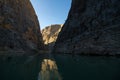 Karanlik Kanyon or the Dark Canyon on Euphrates River in Erzincan Turkiye. Royalty Free Stock Photo
