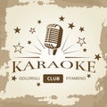 Karaoke club banner design - vintage music label