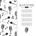 Karaoke club brochure design - musical banner with microphones