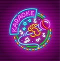 Karaoke club for singing with microphone neon