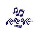 Karaoke club vector emblem created using musical notes, design e Royalty Free Stock Photo