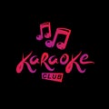 Karaoke club vector emblem created using musical notes, design elements for karaoke club flyers cover Royalty Free Stock Photo