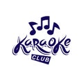 Karaoke club vector emblem created using musical notes. Royalty Free Stock Photo