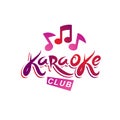 Karaoke club vector emblem created using musical notes, design e Royalty Free Stock Photo