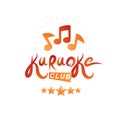 Karaoke club vector emblem created using musical notes, design e Royalty Free Stock Photo