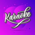 Karaoke - hand lettering neon card