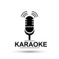 Karaoke icon. Vector illustration of isolated microphone