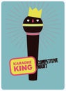 Karaoke King typographic vintage poster. Retro vector illustration. Royalty Free Stock Photo