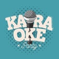 Karaoke Label Sign Design With Microphone Illustration