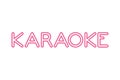 Karaoke lettering neon lights label