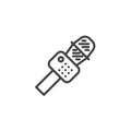 Karaoke microphone line icon