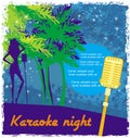 Karaoke Night, Abstract Illustration Of A Microphone And Dancers