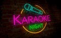 Karaoke night neon retro