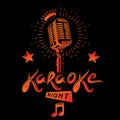 Karaoke night and nightclub discotheque vector invitation poster