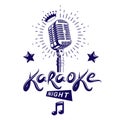 Karaoke night and nightclub discotheque vector invitation poster