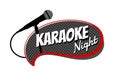 Karaoke night party text and microphone on comic strip speech bubble label. Stage mic vector illustration entertainment