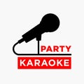 Karaoke party club label of vector microphone ofr sing bar
