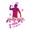 Karaoke party flyers vector cover design created using musical n