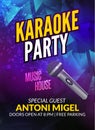 Karaoke party invitation poster design template. Karaoke night flyer design. Music voice concert