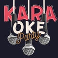 Karaoke Party Music Design With Microphones.