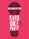 Karaoke Party typographic vintage grunge poster. Retro vector illustration. Royalty Free Stock Photo