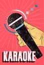 Karaoke Party typographic vintage grunge poster. Retro vector illustration. Royalty Free Stock Photo