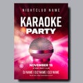 Karaoke Poster Vector. Party Flyer. Karaoke Music Night. Radio Microphone. Abstract Template. Rock Fun. Vocal Sign. Old Royalty Free Stock Photo