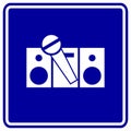 karaoke stereo and microphone vector sign