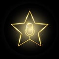 Karaoke superstar, voice contest, microphone inside gold star, singing competition