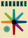 Karaoke typographic vintage grunge poster. Retro vector illustration. Royalty Free Stock Photo