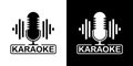 Karaoke vector logo. microphone on a white background. vector illustration