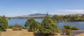 Karapiro lake panorama, Waikato, New Zealand