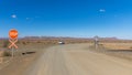 Karas Regio, Namibia - 07 10 2018: Road that leads to Fish River Canyon with the great Karas mountains in the back. Royalty Free Stock Photo