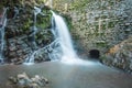 Karasu mine level dam waterfall