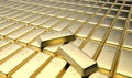 24 karat gold bars in a vault Royalty Free Stock Photo