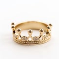 18 Karat Gold Crown Ring With Diamonds - Playful Minimalism