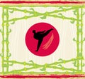 Karate - abstract card, bamboo frame